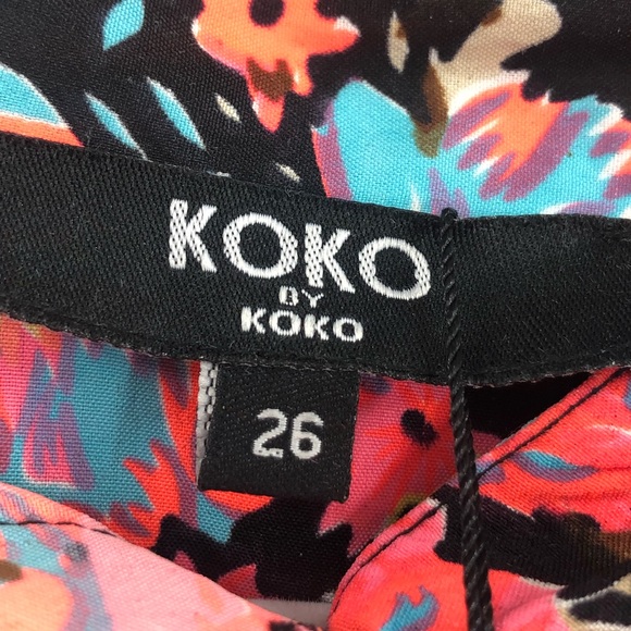 ASOS Curve Koko Neon Cold Shoulder Floral Shirt NWT - Picture 7 of 9